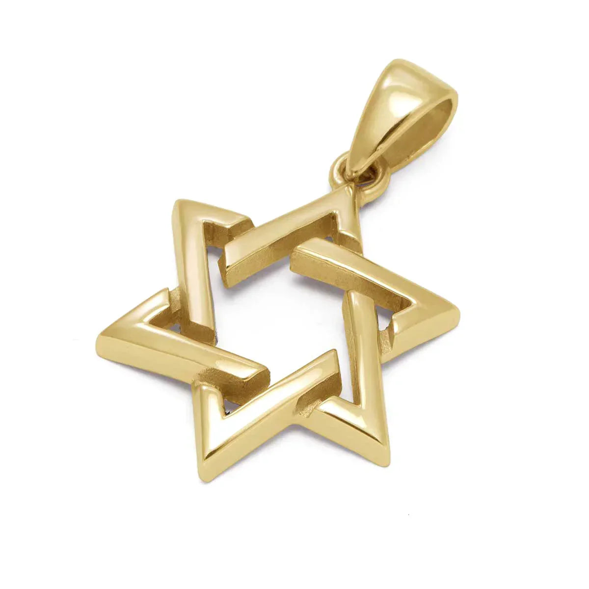 14K Yellow Gold Interlocking Star of David Pendant