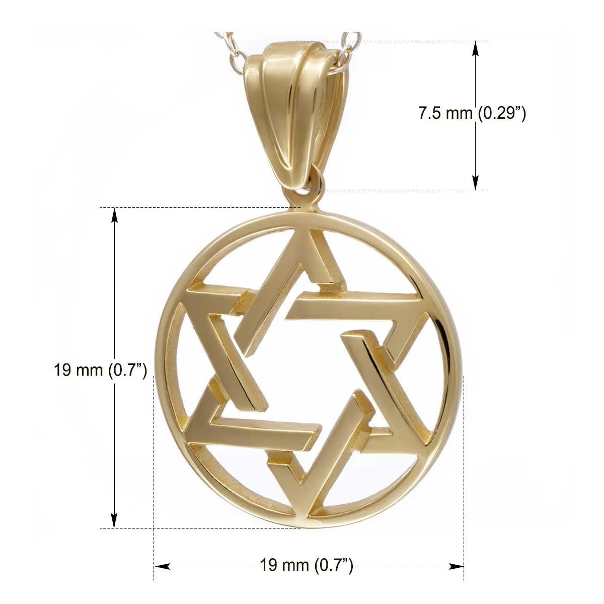 14KGoldInterlockingStarofDavidRoundPendantsize - bluewhiteshop