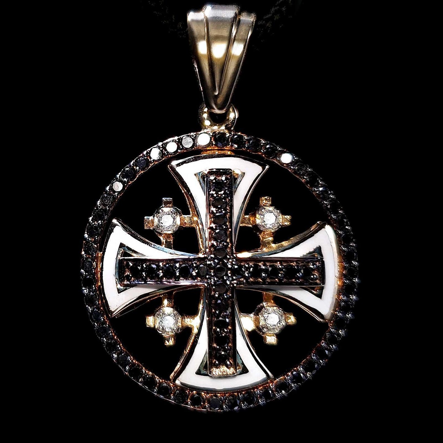 14k-gold-jerusalem-cross-round-pendant-with-black-diamonds-and-white-enamel-6-22762299228215 - bluewhiteshop