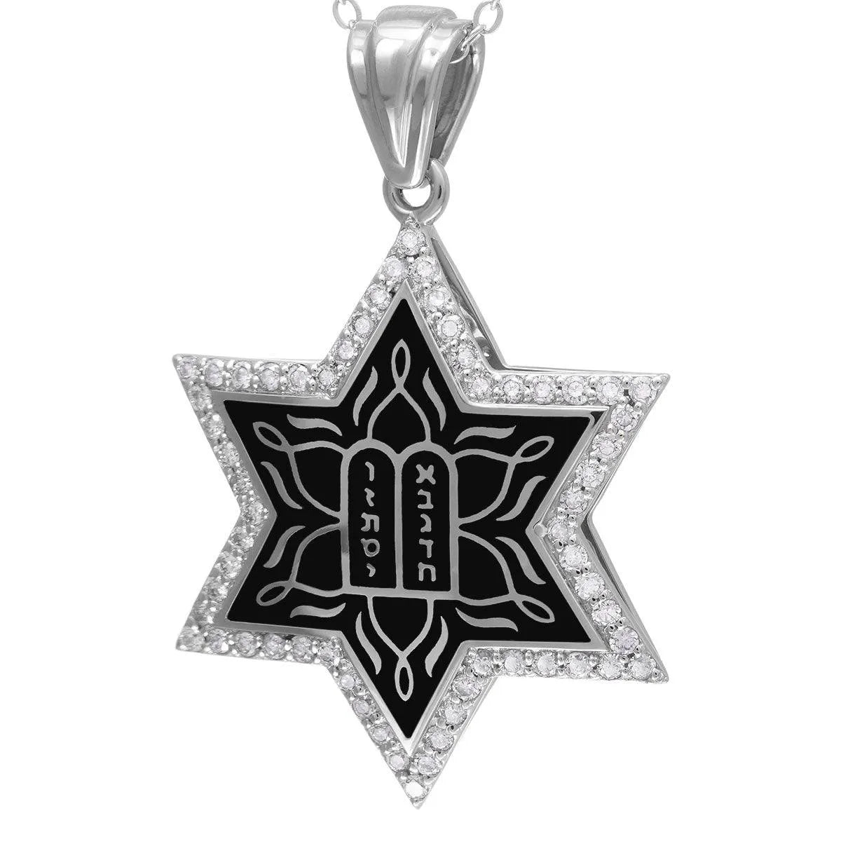 14k-gold-star-of-david-necklace-with-enamel-and-60-diamonds-10 - bluewhiteshop
