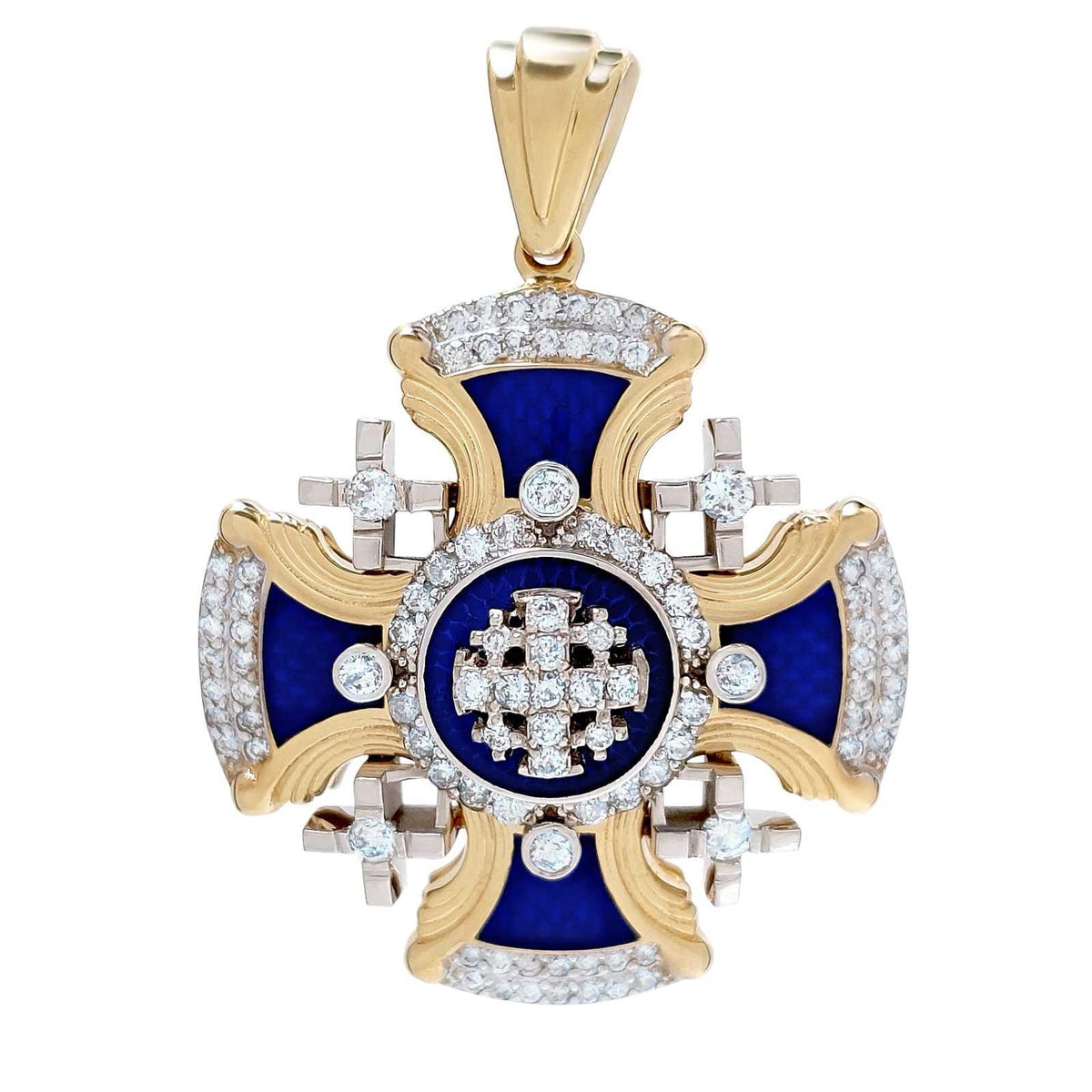 Outlet Cross Charms, Sterling Silver Charms, Blue Enamel Charms, Christian Jewelry, Jerusalem Cross Jewelry