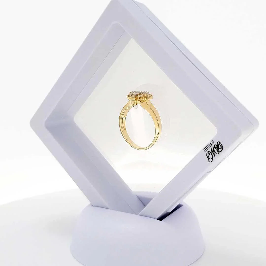 14K Gold Womens Christian Ring with Jerusalem Cross - bluewhiteshop