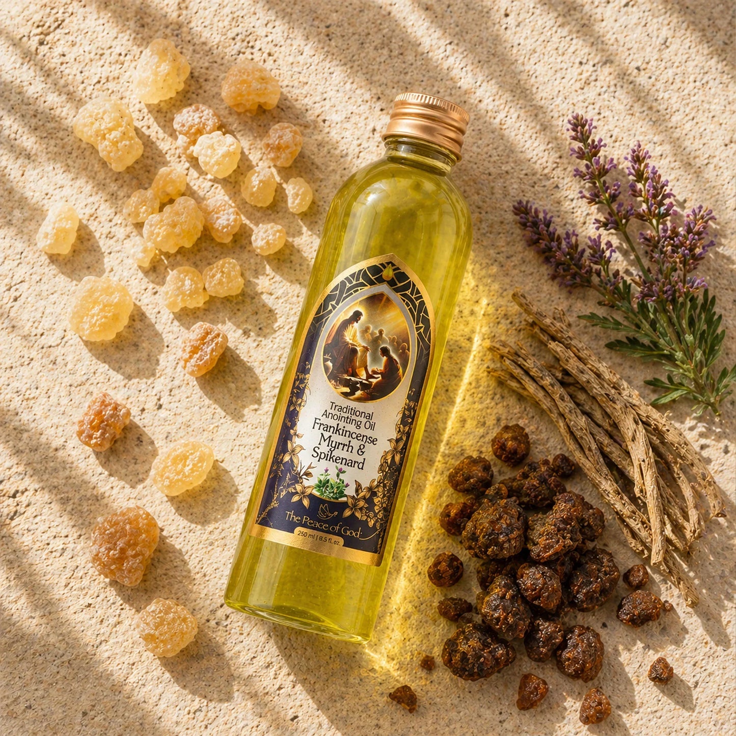 Traditional Anointing Oil with Frankincense, Myrrh & Spikenard, Holy Land Gifts
