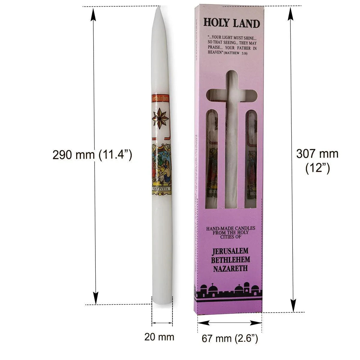 Candles From Holy Land, Jerusalem, Bethlehem, Nazareth - bluewhiteshop