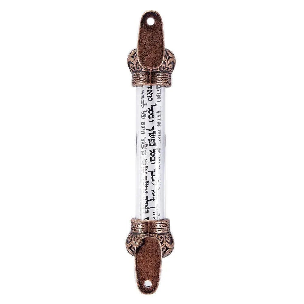 Glass Door Mezuzah with NON Kosher Scroll Bronze - bluewhiteshop