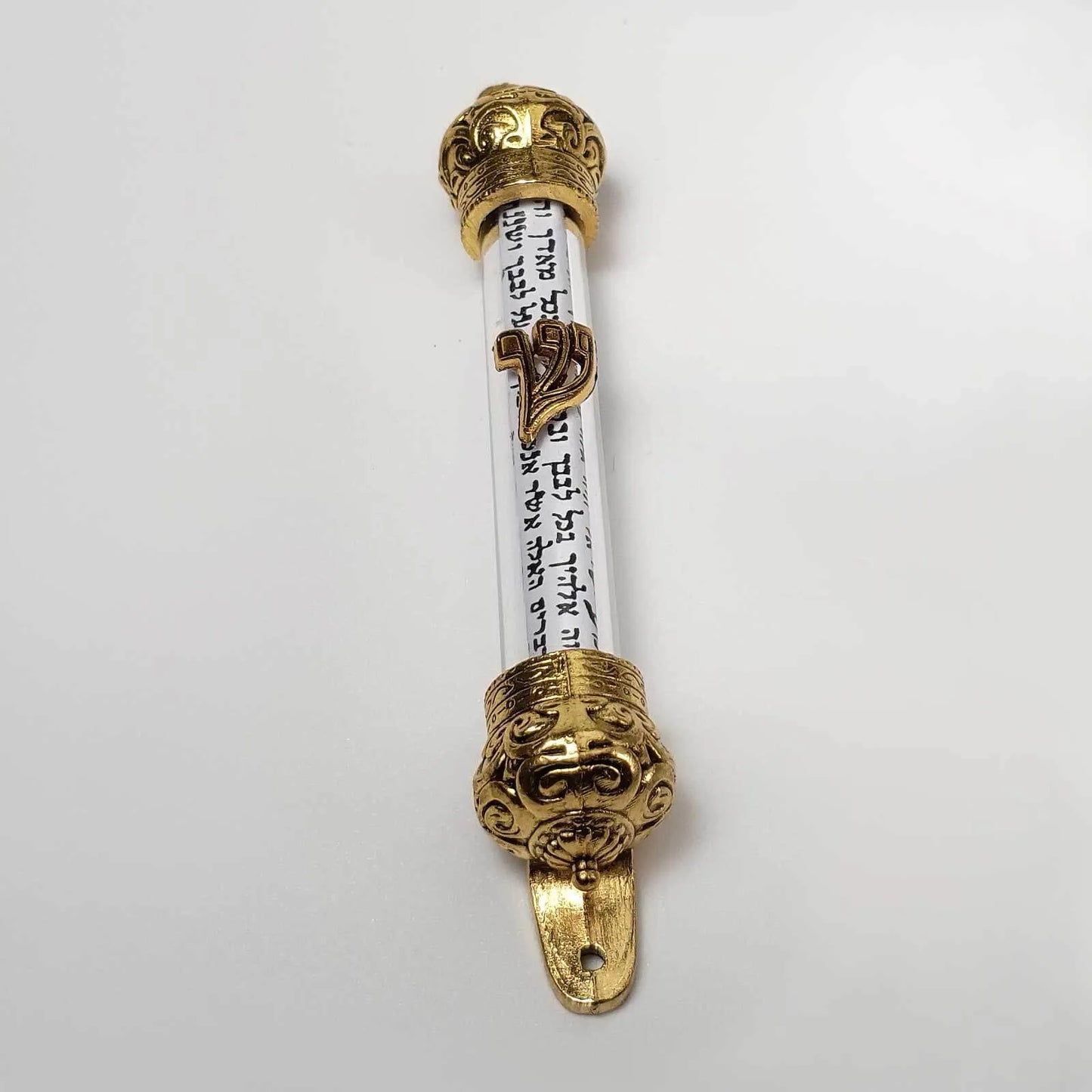 Glass Door Mezuzah with NON Kosher Scroll Gold - bluewhiteshop