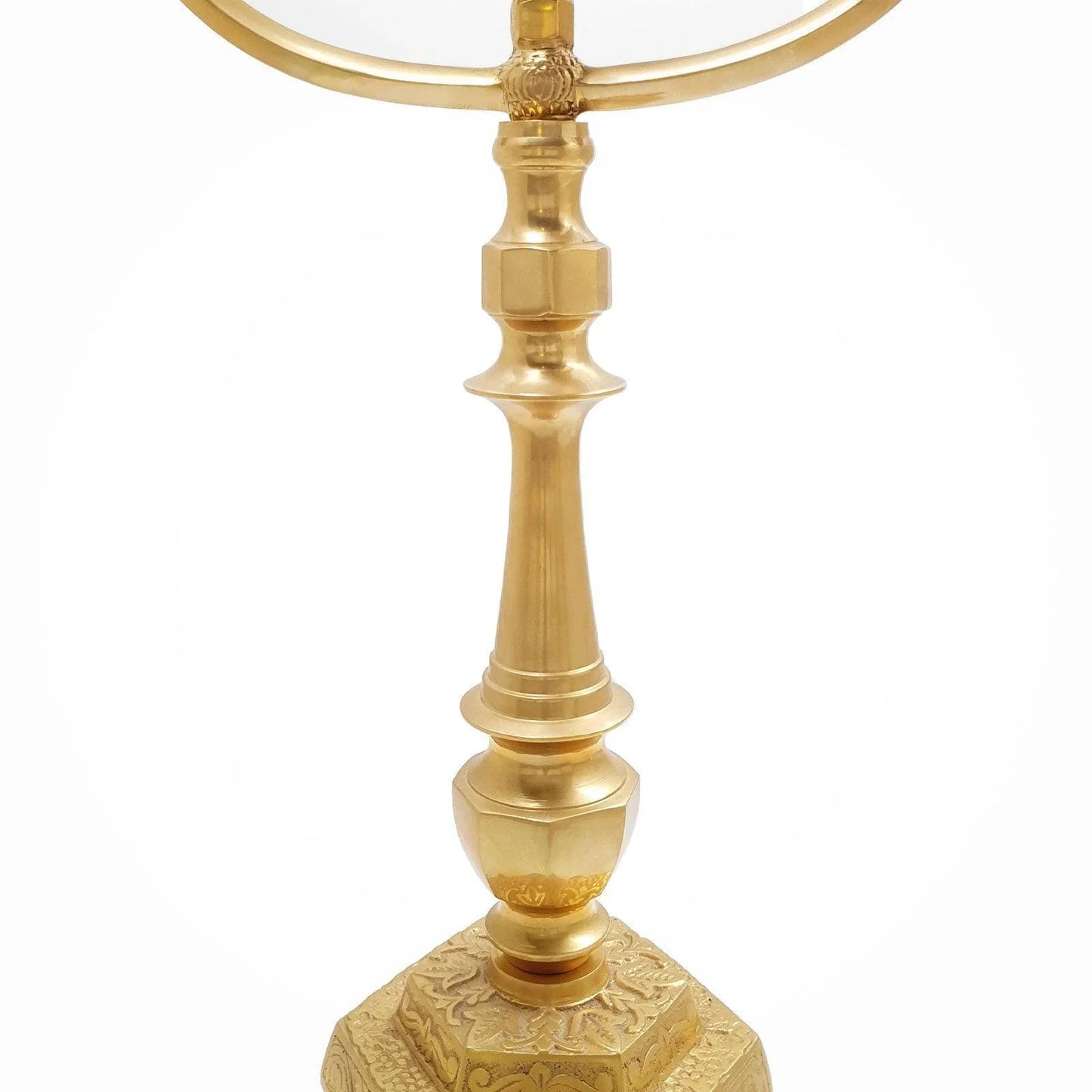 Gold Plated Seven Branch Big Menorah from Jerusalem 18 inch Brass - bluewhiteshop