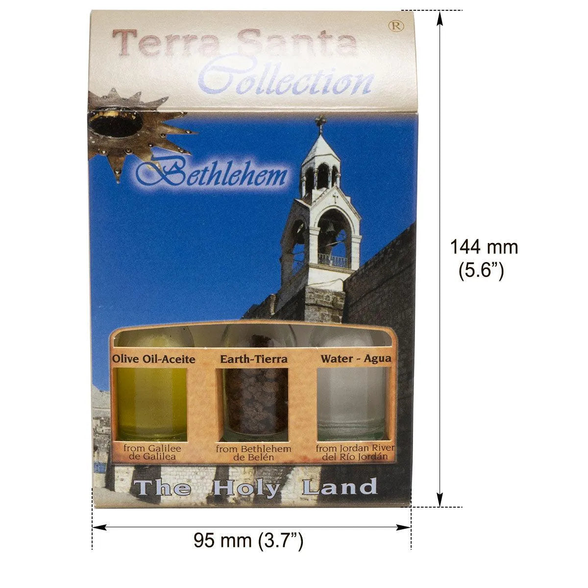 Holy Land Gift Set: Holy Water, Olive Oil, Earth - Bethlehem - bluewhiteshop