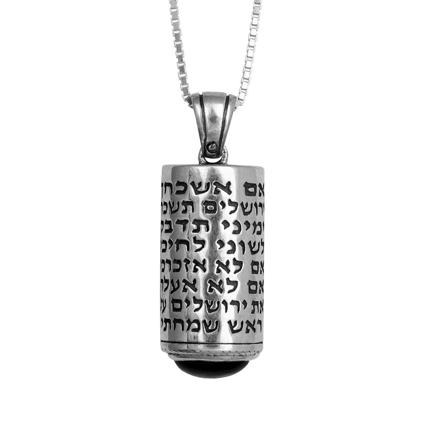 Kabbalah Amulet Talisman Mezuzah with Prayer“If I forget you, Jerusalem” Silver 925 Jewelry - bluewhiteshop