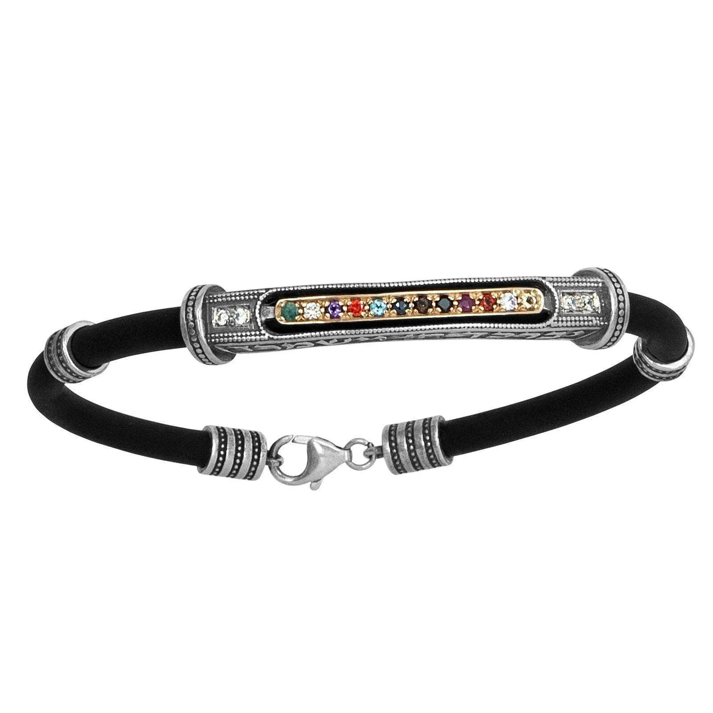 Kabbalah Mens Bracelet Hoshen Blessing of Priests Birkat Kohanim Silver 925 - bluewhiteshop
