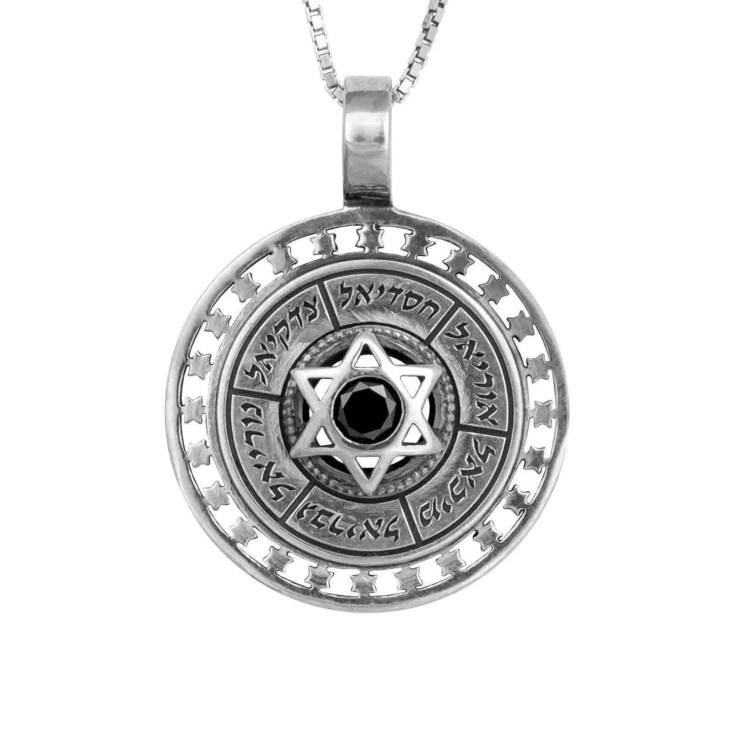 Kabbalah Talisman Names of the Highest Angels with black onyx - bluewhiteshop