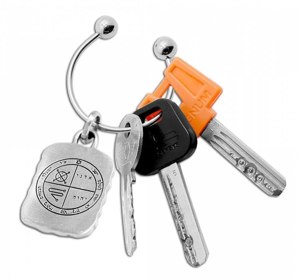 Keychain with King Solomon Against Evil Eye Seal - bluewhiteshop