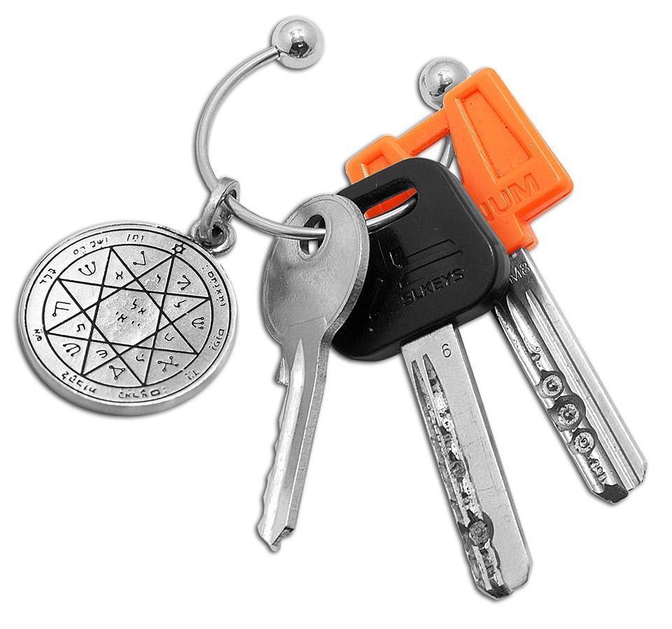 Keychain with King Solomon Guarding and Protection Seal - bluewhiteshop