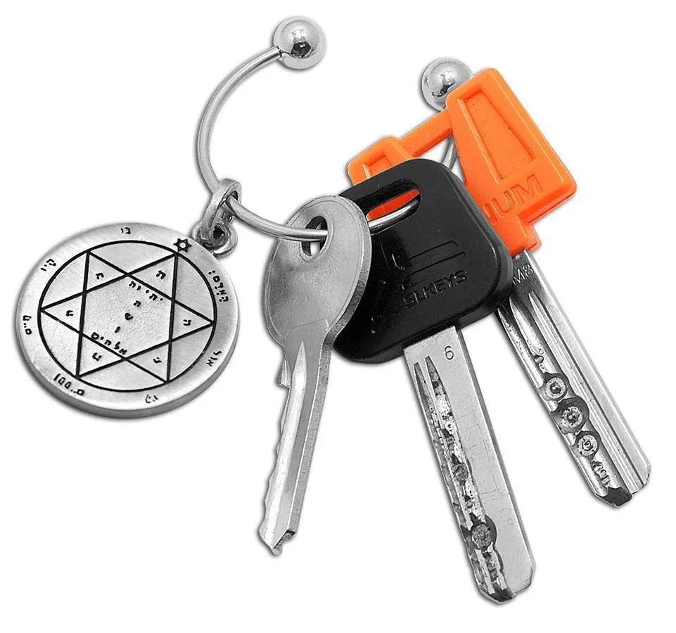 Keychain with King Solomon Health Seal - bluewhiteshop