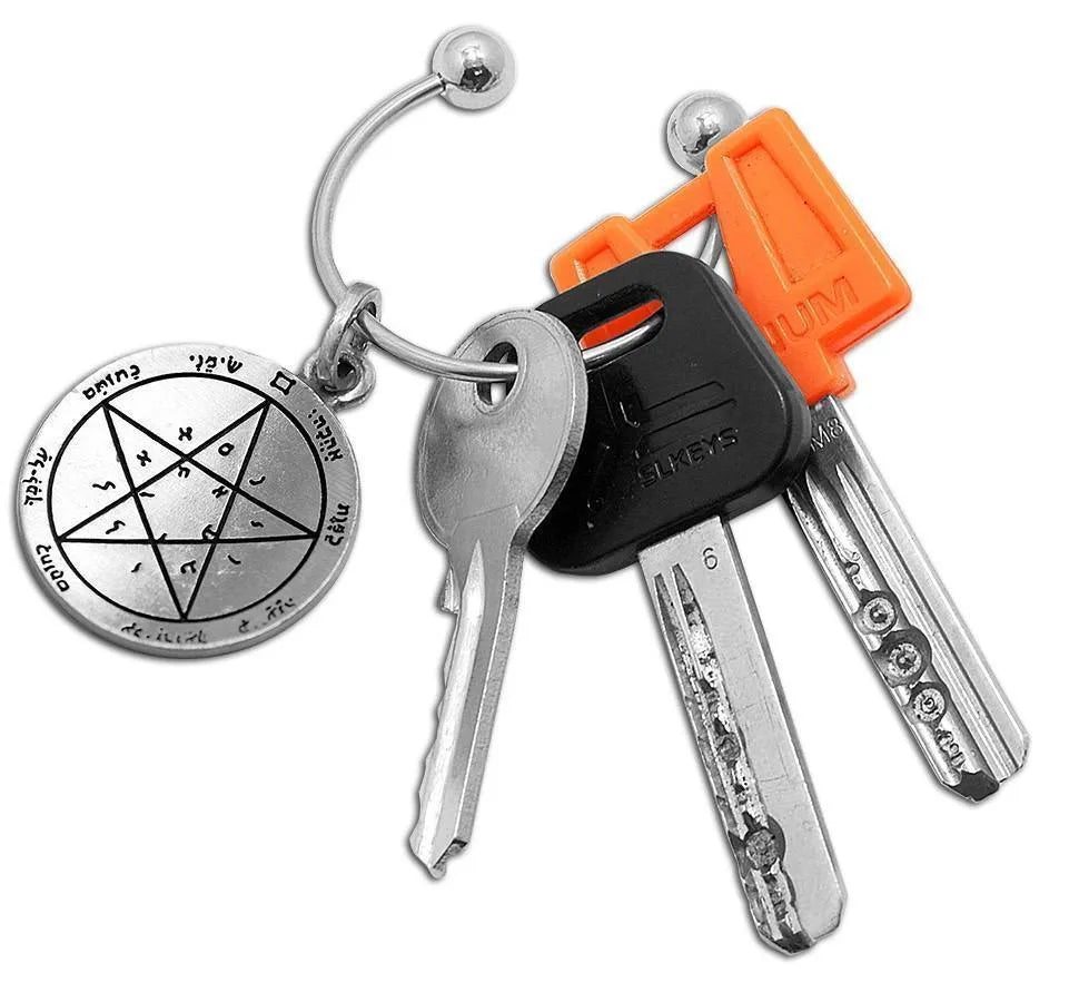 Keychain with King Solomon Wishes Seal - bluewhiteshop