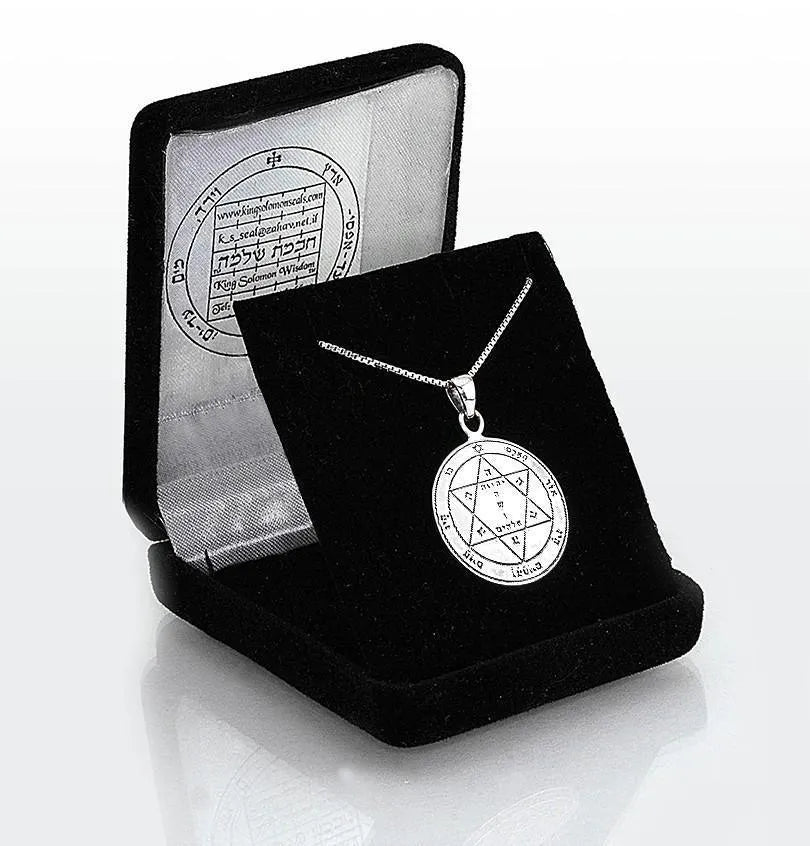 King Solomon Seal | Health amulet | Silver necklace | Kabbalah Pendant - bluewhiteshop