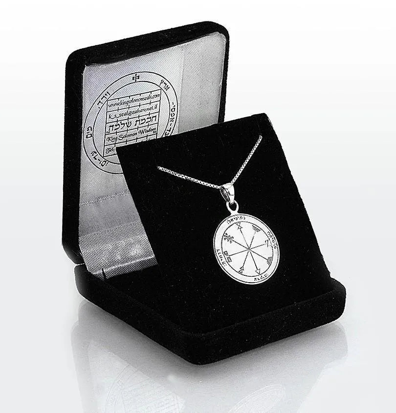 King Solomon Seal Silver Profusion Pendant Kabbalah Amulet - bluewhiteshop
