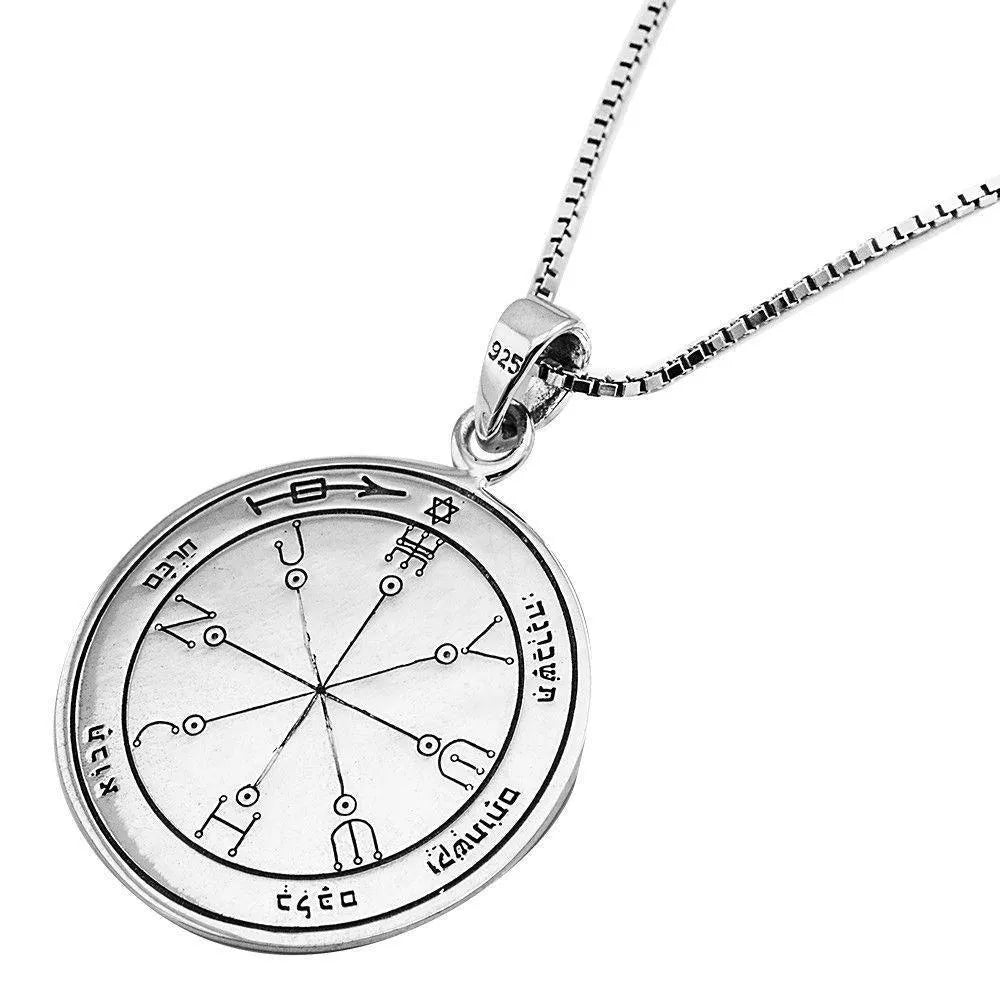 Protection necklace King Solomon Seal of Highest Amulet Silver 925 - bluewhiteshop