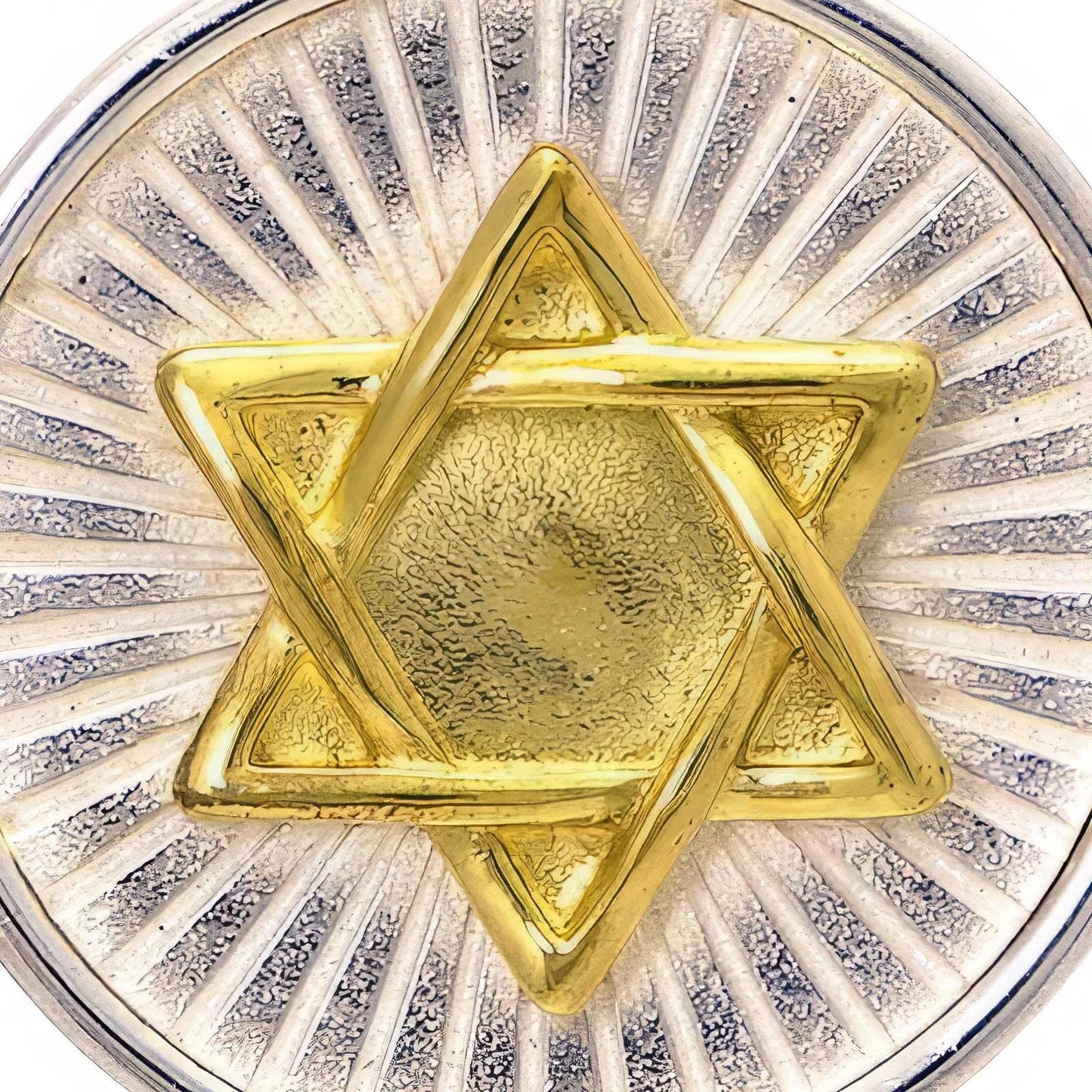 Sterling Silver and Brass Star of David Necklace - bluewhiteshop