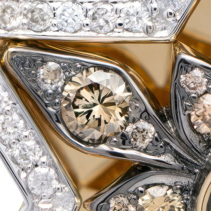 14K Gold Star of David Pendant with Champagne Diamonds Desert Bloom close up