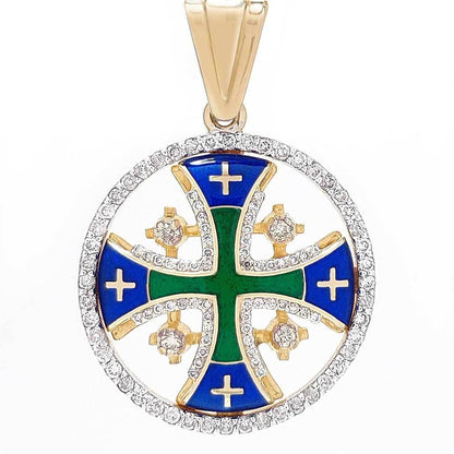 14k-gold-diamond-circle-necklaces-jerusalem-cross-6-variants-of-color-6-22813790961719 - bluewhiteshop