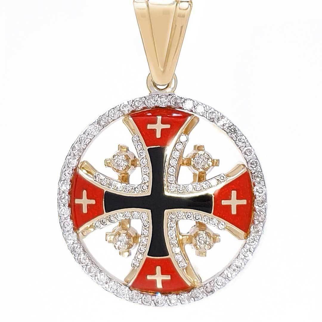 14k-gold-diamond-circle-necklaces-jerusalem-cross-6-variants-of-color-7-22813790994487 - bluewhiteshop