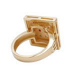 14K Gold Square Ring Hoshen Stones with Gemstones - bluewhiteshop
