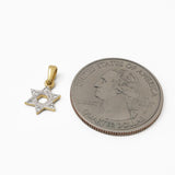 14К Gold Star of David Necklace with 6 Diamonds - bluewhiteshop