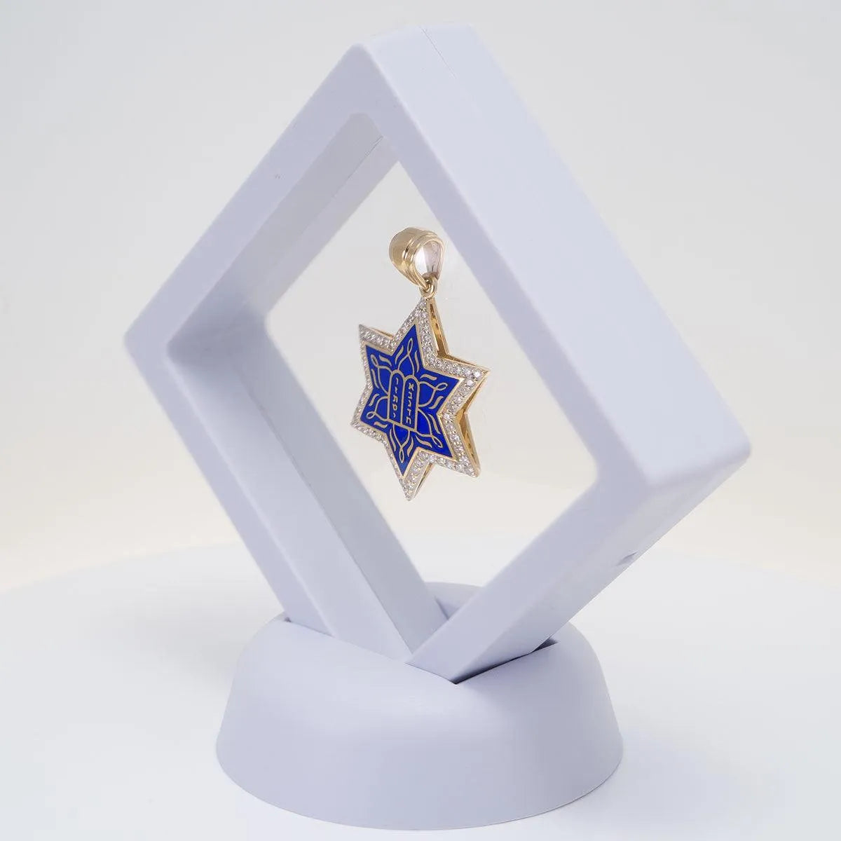 14k-gold-star-of-david-necklace-with-enamel-and-60-diamonds-5 - bluewhiteshop