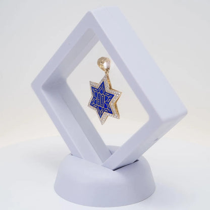 14k-gold-star-of-david-necklace-with-enamel-and-60-diamonds-5 - bluewhiteshop