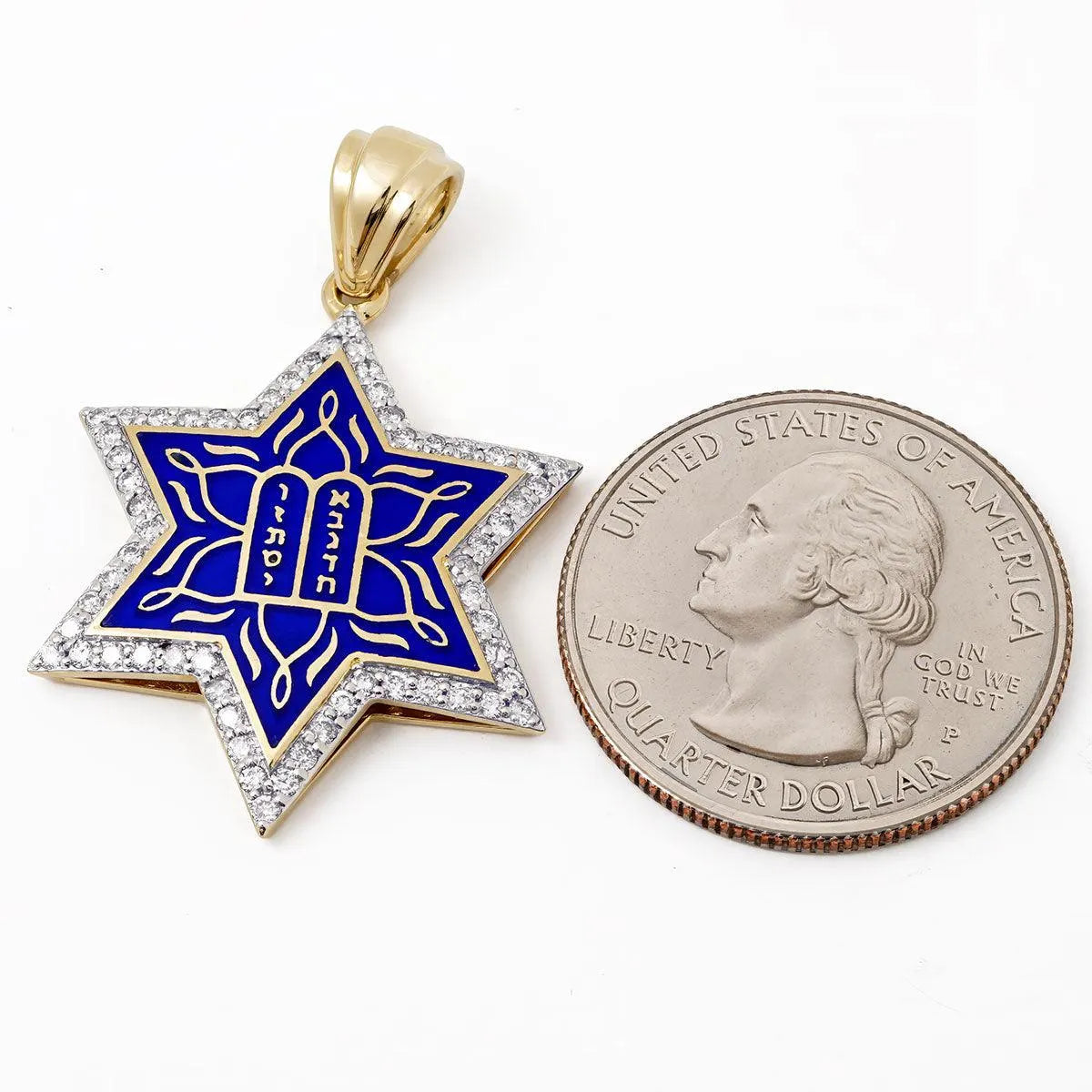 14k-gold-star-of-david-necklace-with-enamel-and-60-diamonds-6 - bluewhiteshop