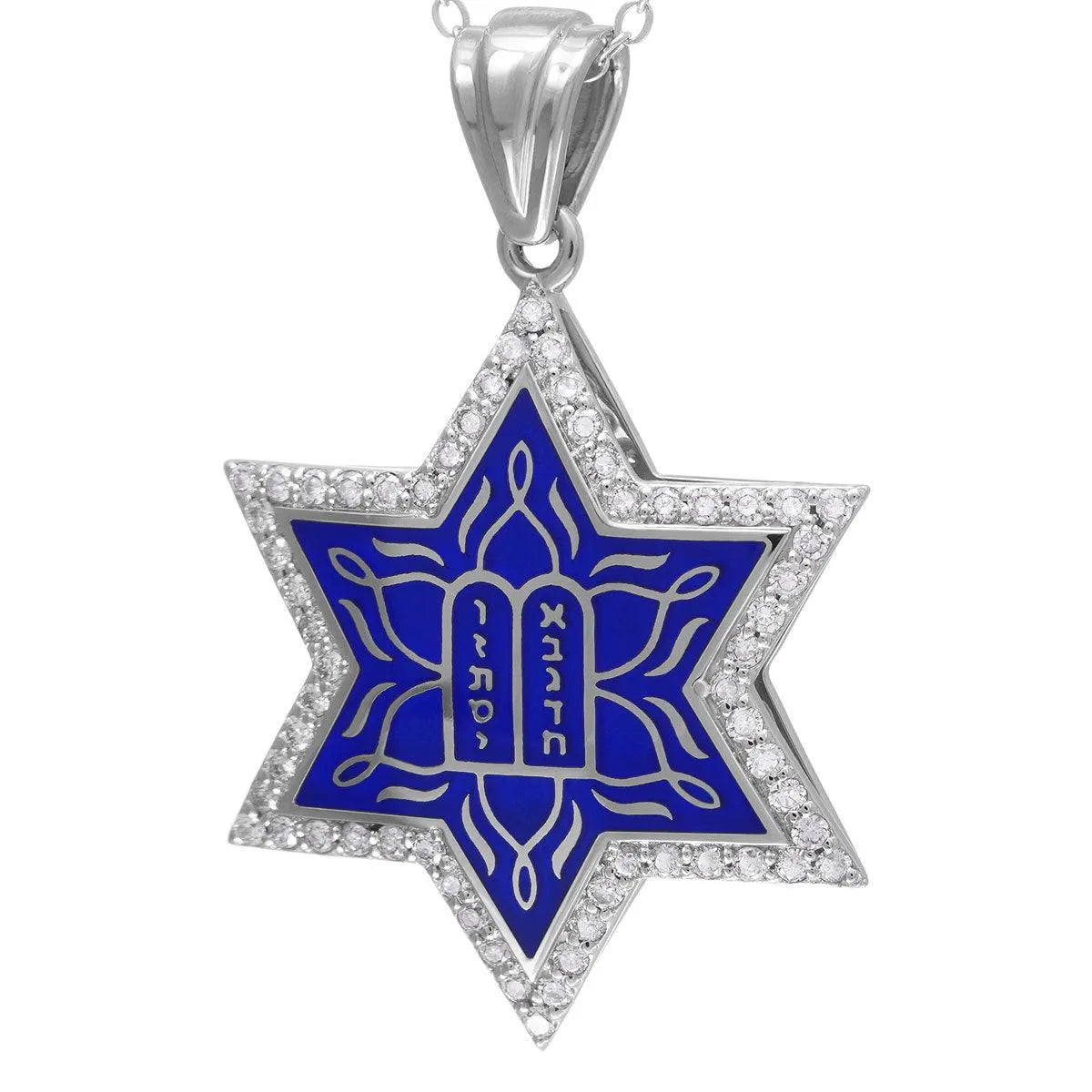 14k-gold-star-of-david-necklace-with-enamel-and-60-diamonds-8 - bluewhiteshop