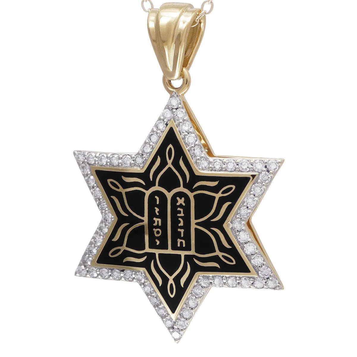 14k-gold-star-of-david-necklace-with-enamel-and-60-diamonds-9 - bluewhiteshop
