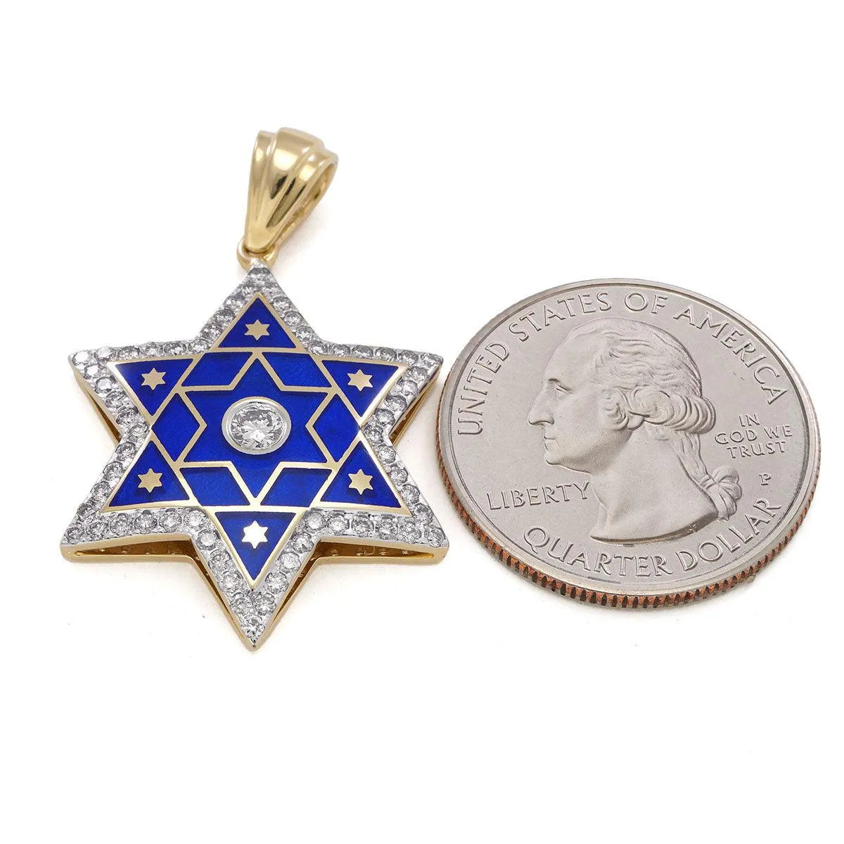 14k-gold-star-of-david-necklace-with-enamel-and-61-diamonds-5 - bluewhiteshop