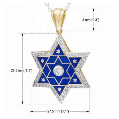 14k-gold-star-of-david-necklace-with-enamel-and-61-diamonds-6 - bluewhiteshop