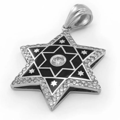 14k-gold-star-of-david-necklace-with-enamel-and-61-diamonds-7 - bluewhiteshop