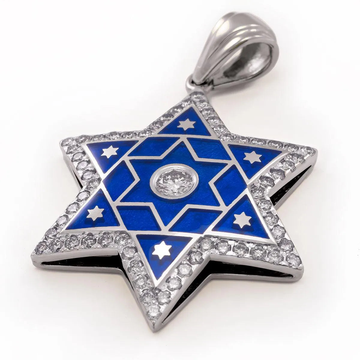 14k-gold-star-of-david-necklace-with-enamel-and-61-diamonds-8 - bluewhiteshop