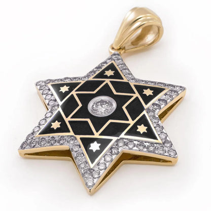14k-gold-star-of-david-necklace-with-enamel-and-61-diamonds-9 - bluewhiteshop