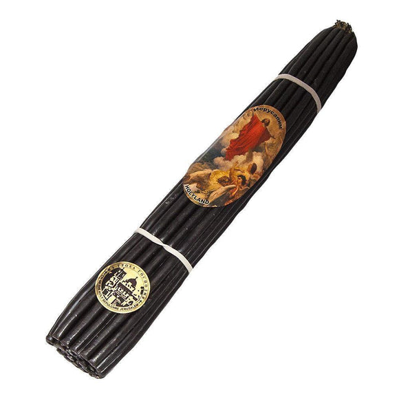 33 Jerusalem Black Candles Beeswax Blessed in the Church of Holy Sepulcher 27cm - bluewhiteshop