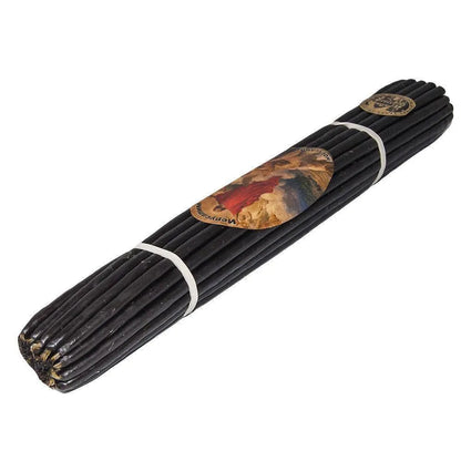 33 Jerusalem Black Candles Beeswax Blessed in the Church of Holy Sepulcher 27cm - bluewhiteshop