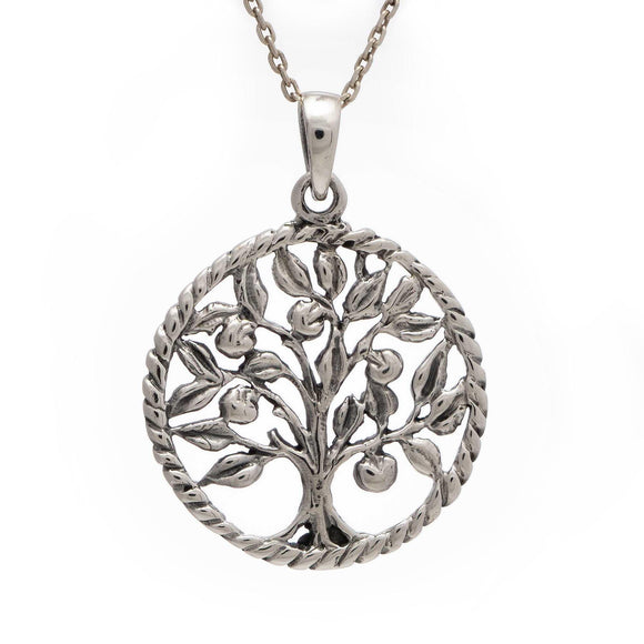 925 Silver Oxidized Tree of Life Necklace - bluewhiteshop