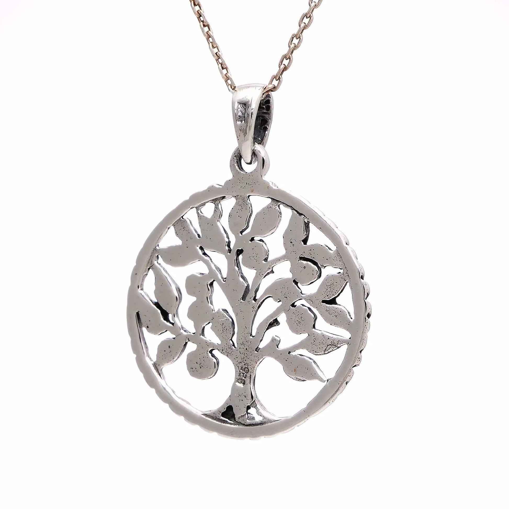 925 Silver Oxidized Tree of Life Necklace - bluewhiteshop