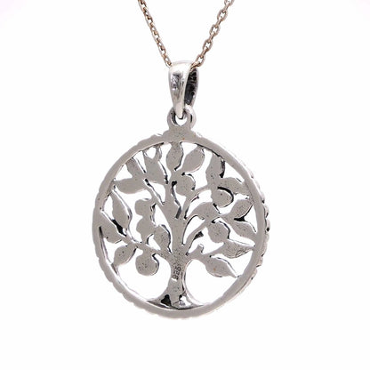 925 Silver Oxidized Tree of Life Necklace - bluewhiteshop