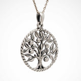 925 Silver Oxidized Tree of Life Necklace - bluewhiteshop