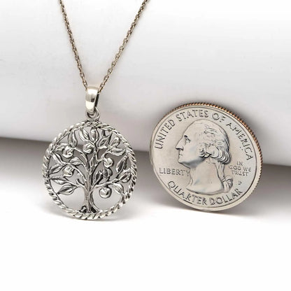 925 Silver Oxidized Tree of Life Necklace - bluewhiteshop