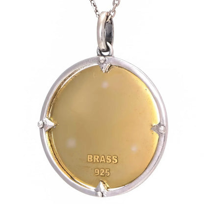 925 Sterling Silver and Brass Star of David Necklace - bluewhiteshop