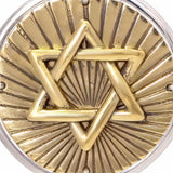925 Sterling Silver and Brass Star of David Necklace - bluewhiteshop