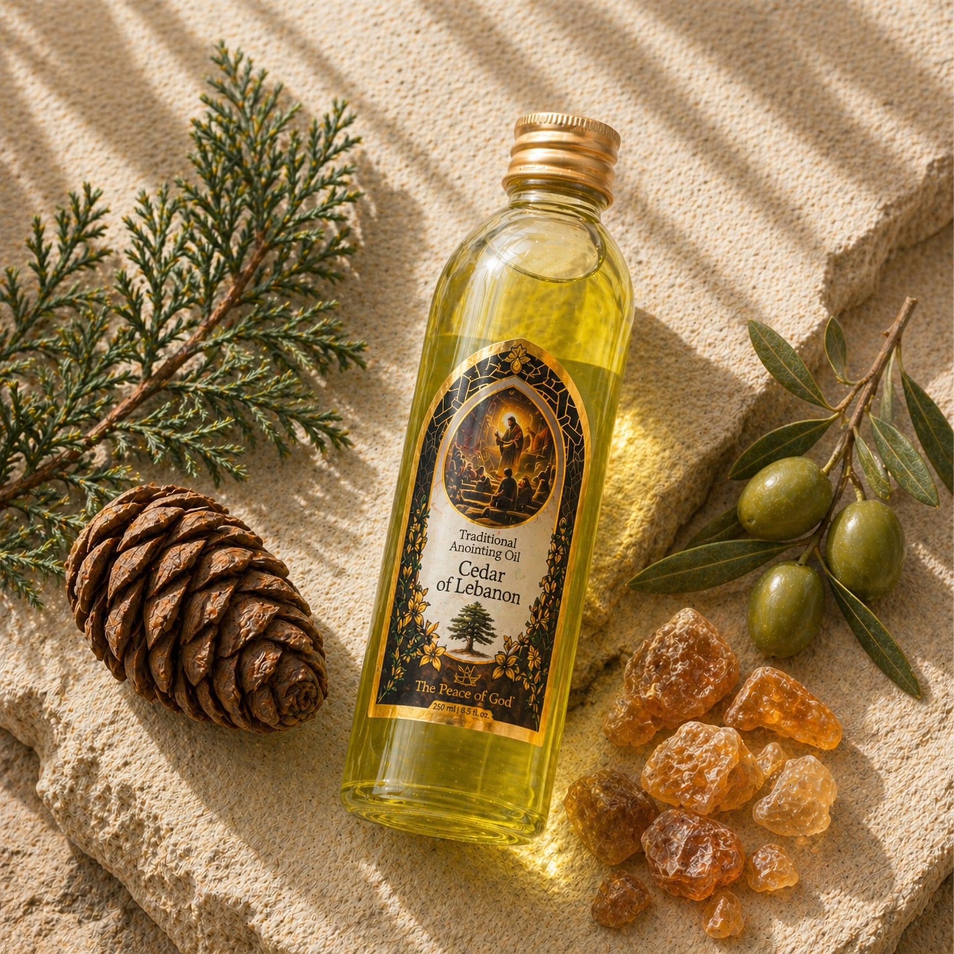 Anointing Oil Cedar of Lebanon 250ml – Strong, Grounding Prayer Oil with a Deep Wood Aroma