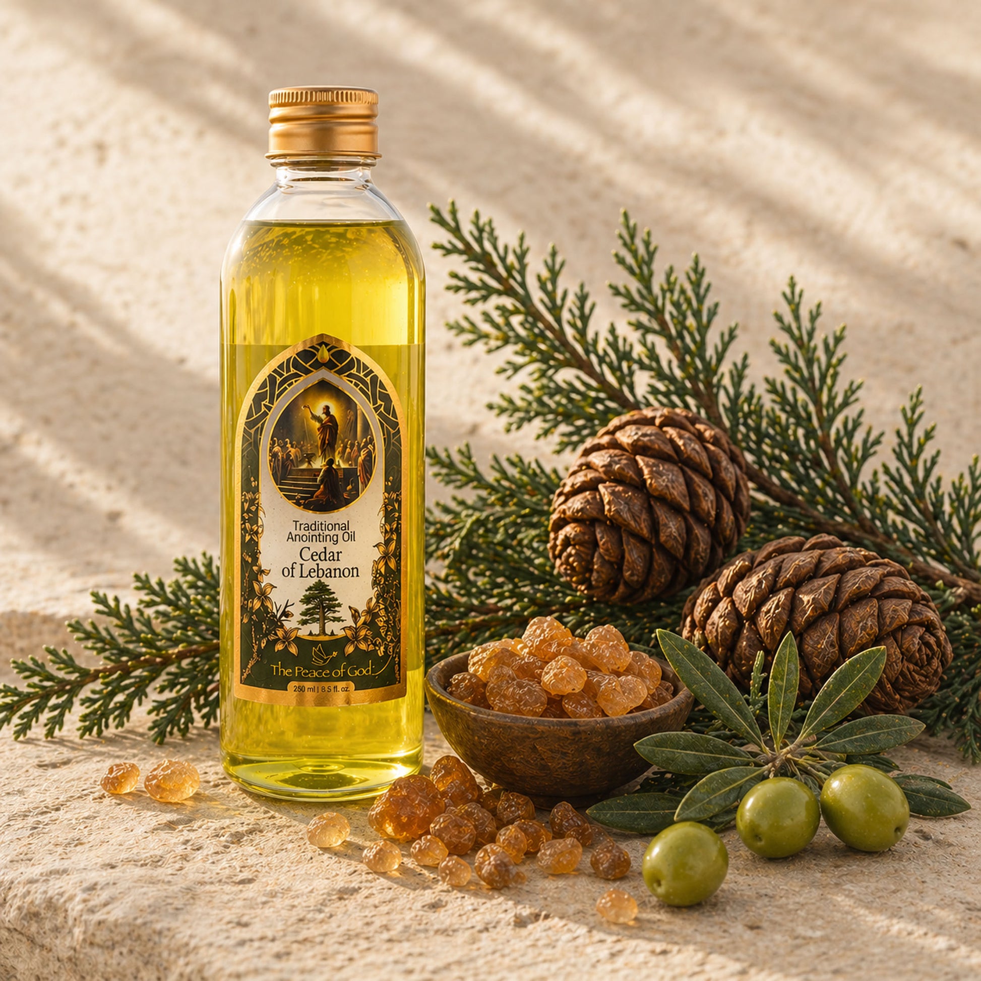 Anointing Oil Cedar of Lebanon 250ml – Strong, Grounding Prayer Oil with a Deep Wood Aroma