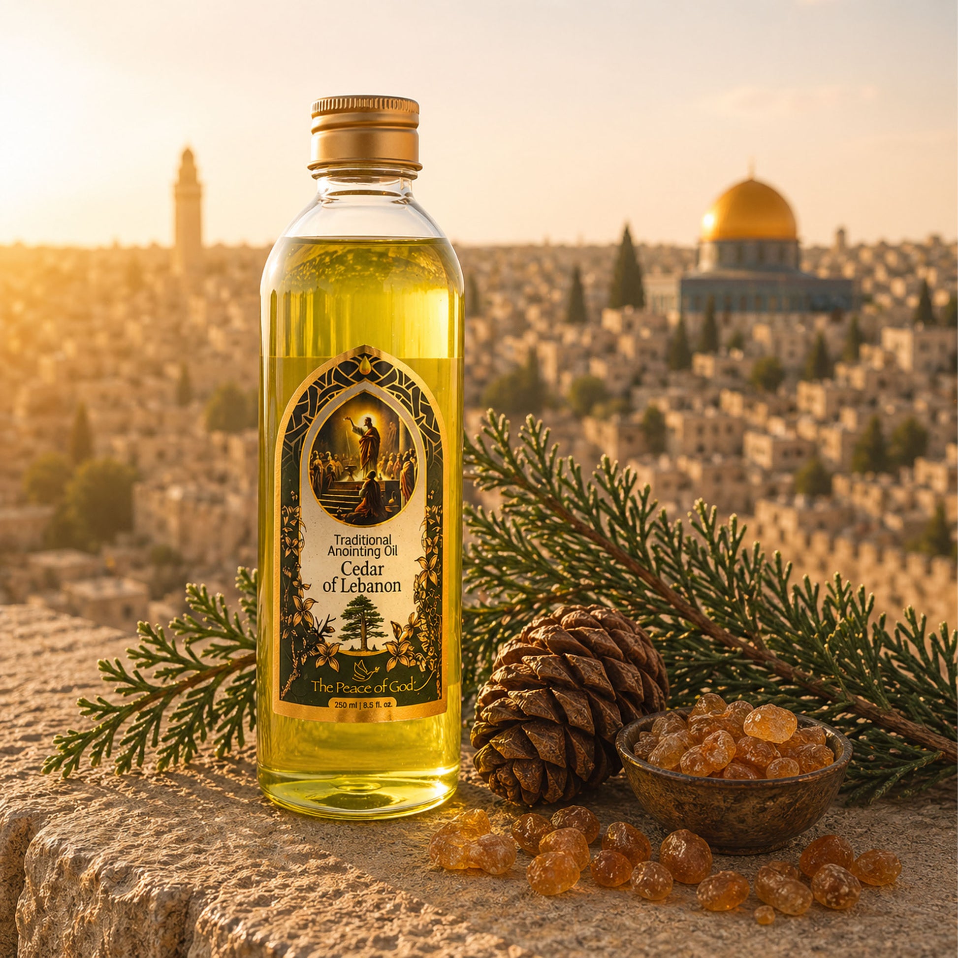 Anointing Oil Cedar of Lebanon 250ml – Strong, Grounding Prayer Oil with a Deep Wood Aroma